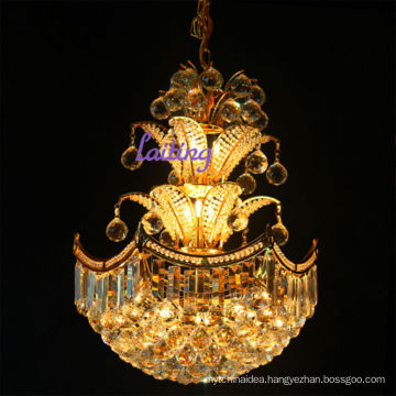 Hotel gold metal small crystal chandelier decorative chain chandeliers